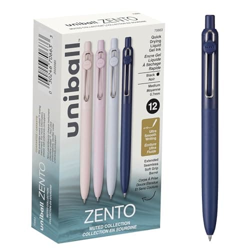 Detalle de uniball Zento 0.7mm Gel Retractable Pens, Dozen 🖊