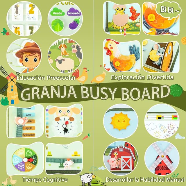 Thumbnail 1 de Busy Board Granja 10 en 1 Montessori
