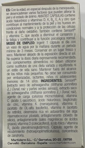 Detalle 2 de MARTIDERM AMATIST cápsulas 60 Uds