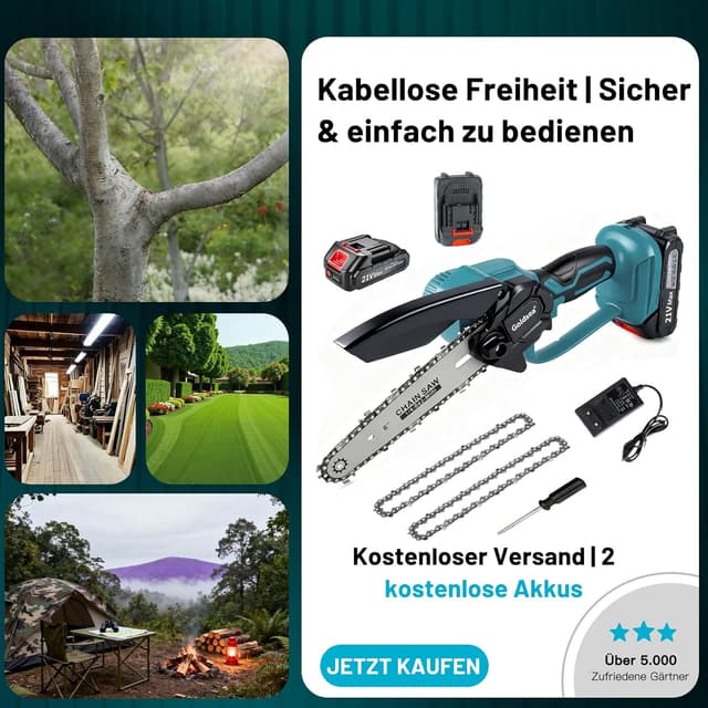Thumbnail 5 de Goldsea Mini Akku-Kettensäge 18V für 6 Zoll