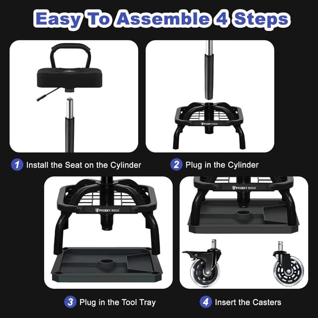 Thumbnail 5 de FREEKYROCK Rolling Shop Stool 330 LBS