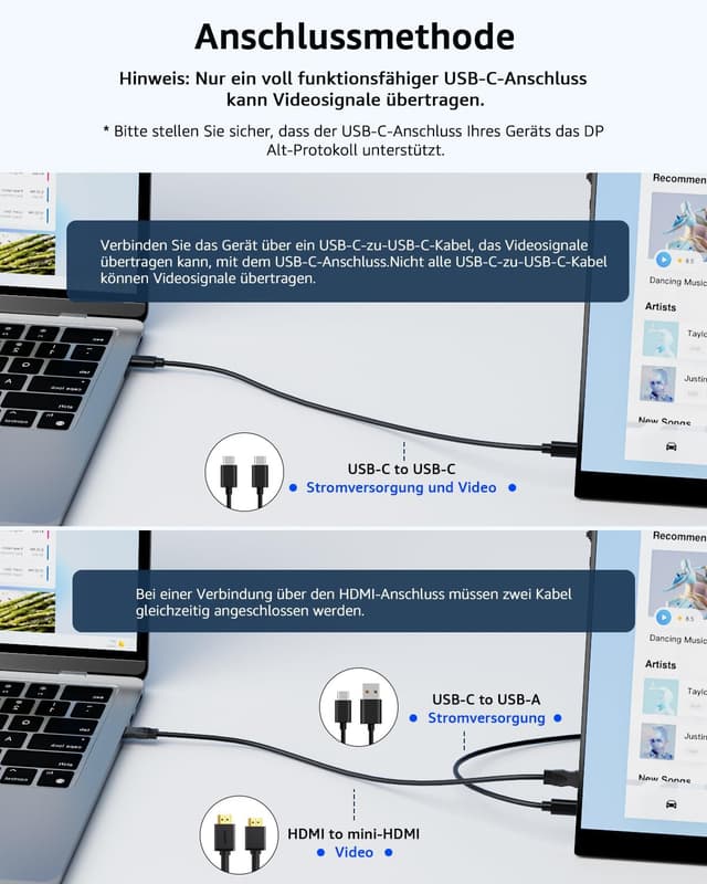 Detalle 2 de Yodoit Portable Monitor (15,6 Zoll, Full HD) mit IPS, USB-C und integrierten Lautsprechern