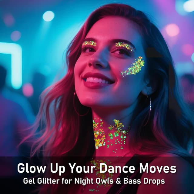 Detalle de Festival Glitzer Gesicht mit 6 Farben (fluoreszierender Chunky Sequin Face & Body Glitter) für Party, Halloween & Karneval