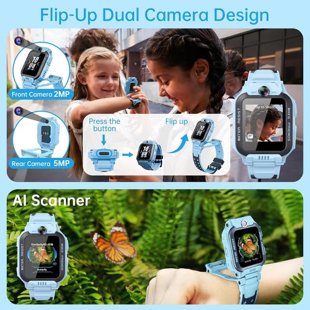 Detalle de imoo Z7 Kids Smart Watch (Z7, Blue) with GPS tracker, video calling and IPX8 swim resistance