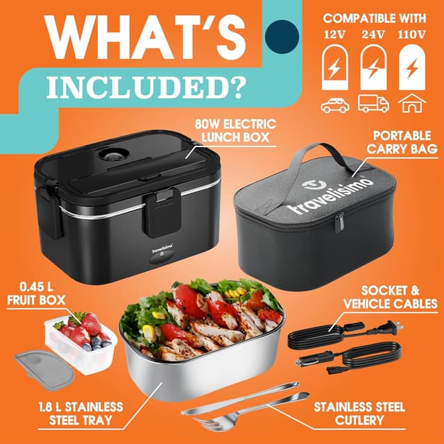 Thumbnail 4 de TRAVELISIMO Extra-Large Electric Lunch Box 1.8L 🍱