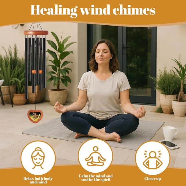 Detalle de Wind chime for outside, 26 inch aluminium tubes