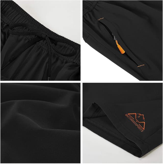 Detalle 1 de DAFENP pantaloncini sportivi da uomo da corsa con asciugatura rapida e tasche con zip