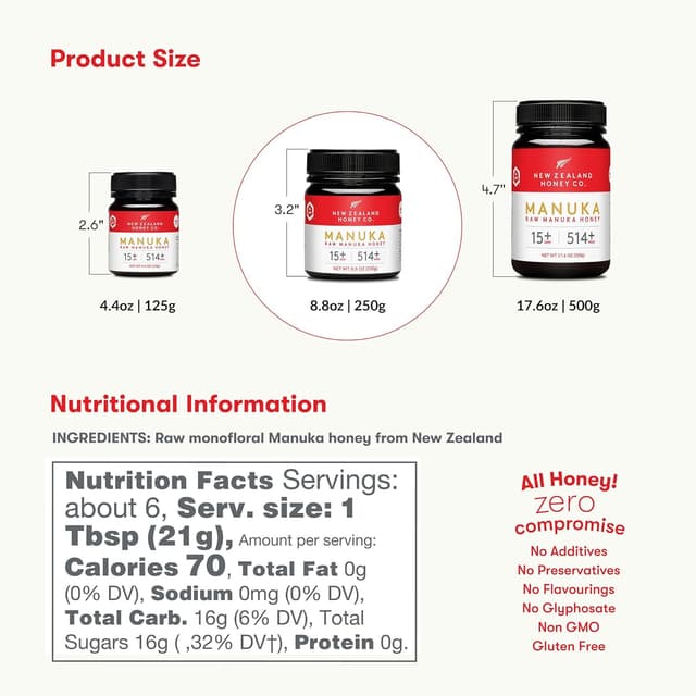 Thumbnail 2 de New Zealand Honey Co. Manuka MGO 514+ 🐝 250g