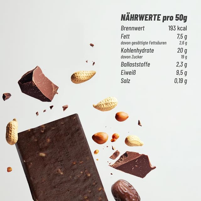 Detalle 2 de ORGAINIC Bio Protein Riegel Kakao & Peanut (12 x 50 g) – zertifiziert, ohne Süßungsmittel