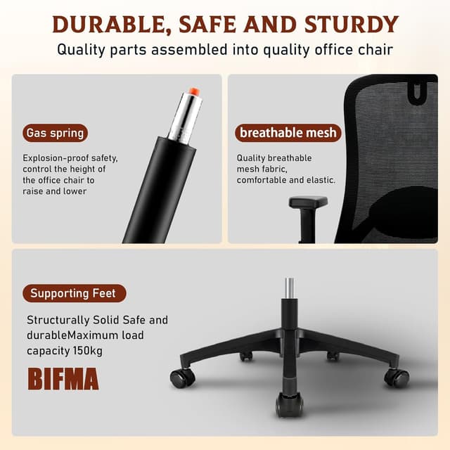 Thumbnail 5 de Milacyee Silla de Oficina Ergonomática con Reposacabezas