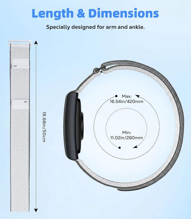 Detalle de Astorgos Nylon Sport Band for Amazfit Helio Strap (adjustable, breathable replacement armband)