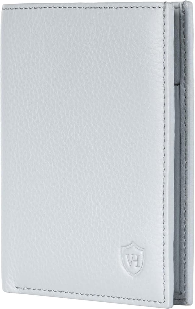 Detalle de VON HEESEN Leder-Geldbörse für Herren & Damen mit (RFID-)Schutz – Hellblau, ohne Münzfach