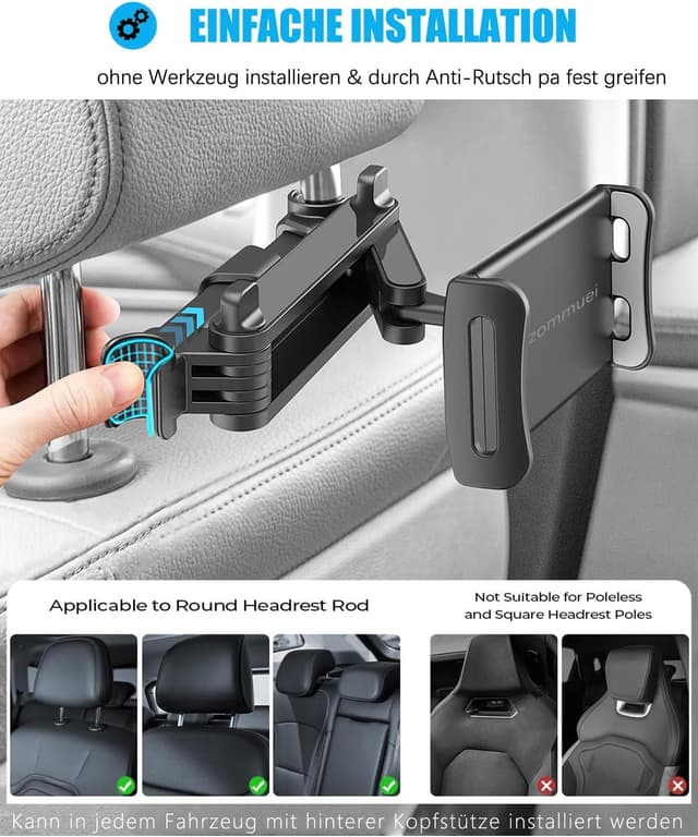 Thumbnail 5 de Zommuei Tablethalterung Auto 4,4-14 Zoll