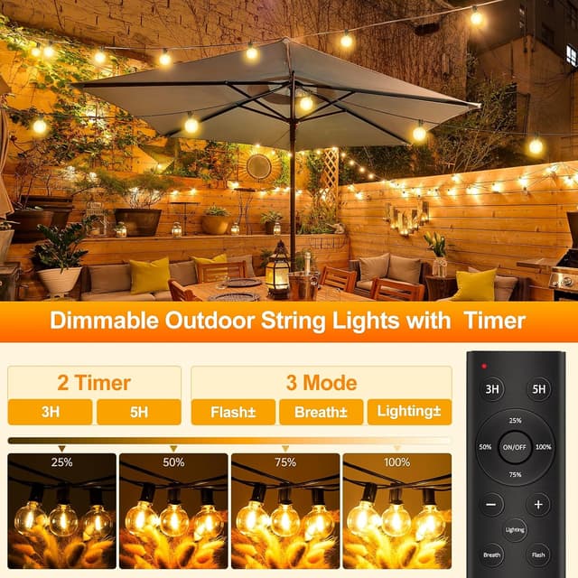 Detalle de Seklin outdoor string lights 20m LED