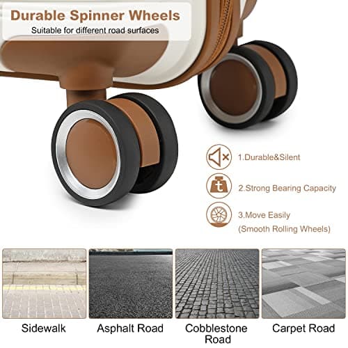 Detalle de British Traveller maleta de viaje grande rígida de PP con cerradura TSA y cabina (76 cm) en blanco