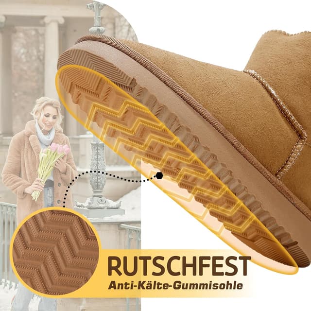 Detalle 2 de Jifenkla bottes d’hiver femme, doublées chaudes