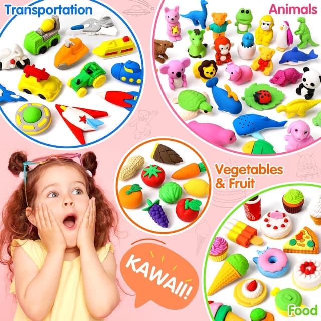 Thumbnail 5 de 70 Pack Animal Erasers for Kids ✏
