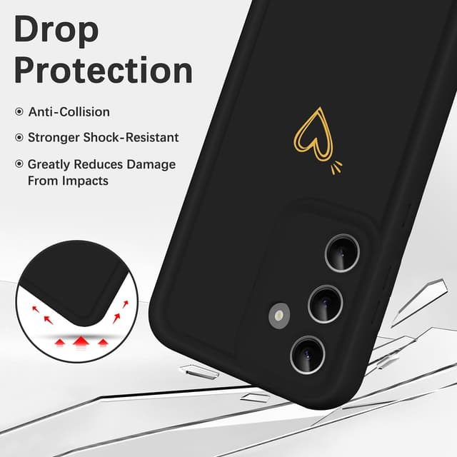 Detalle de ChoosEU Hülle für Samsung Galaxy A55 5G – dünne Silikon/TPU Schutzhülle mit Love-Herz-Motiv (schwarz)