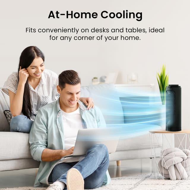 Thumbnail 6 de Pro Breeze 13-inch desktop mini tower fan – small, quiet & portable desk fan (3 speeds, 70° auto-oscillation)