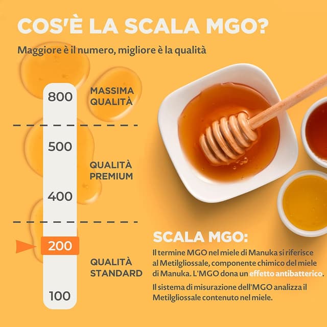 Detalle de NaturalePiù Miele di Manuka 200+ MGO, 500g dalla Nuova Zelanda