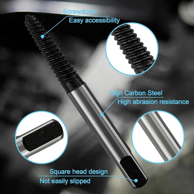 Detalle de Lot de 8 extracteurs de vis professionnels pour retirer les vis endommagées