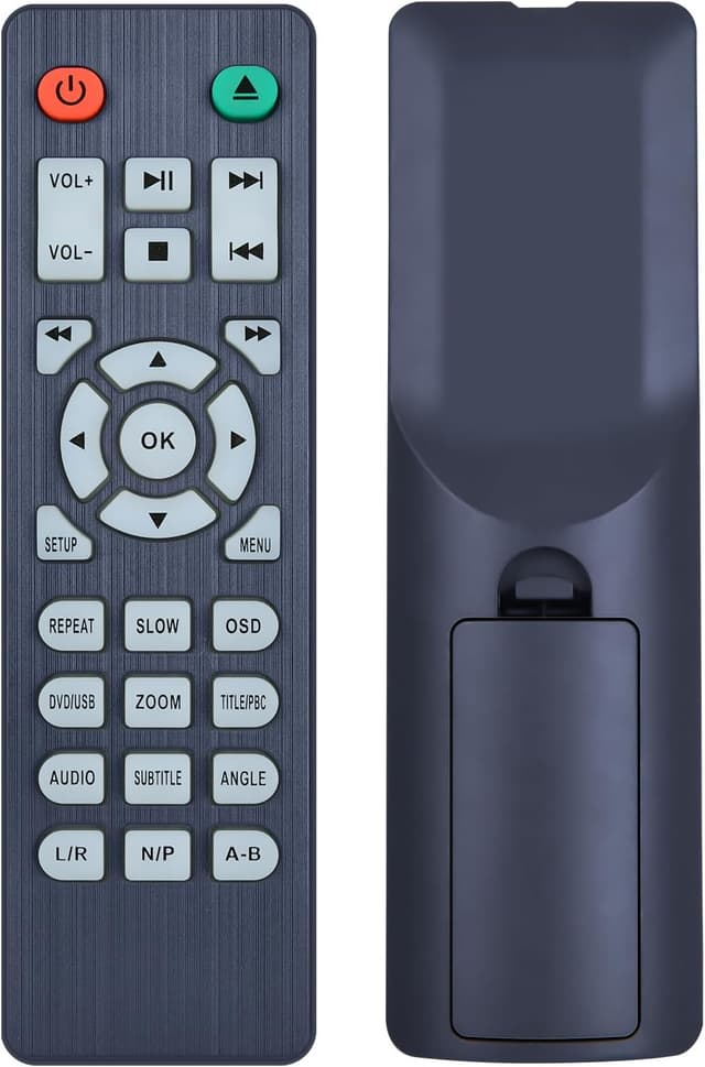 Detalle de TCNOUMT replacement remote control for DBPOWER ZC-01 mini DVD players (MD117B/MD115B)