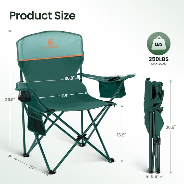 Thumbnail 2 de ALPHA CAMP camping chair set of 2