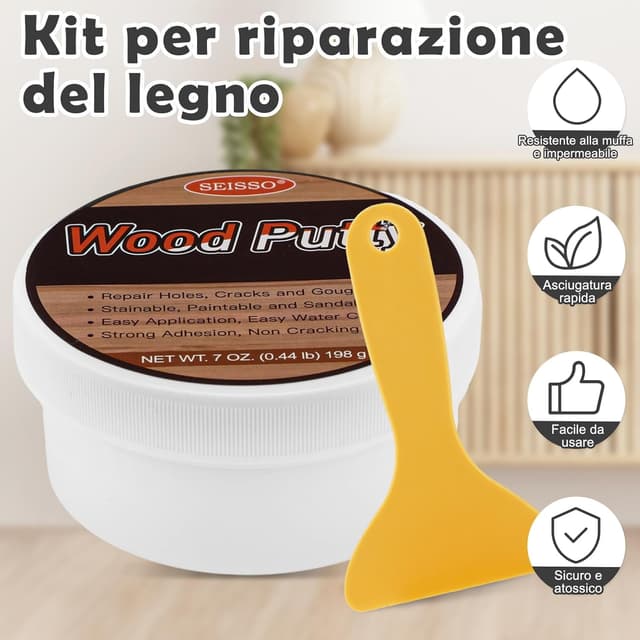 Detalle de SEISSO Stucco per Legno Nero 200 g