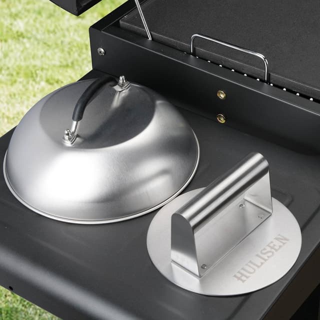 Thumbnail 6 de HULISEN Cheese Melting Dome & Smashed Burger Press griddle accessory kit (9 inch)