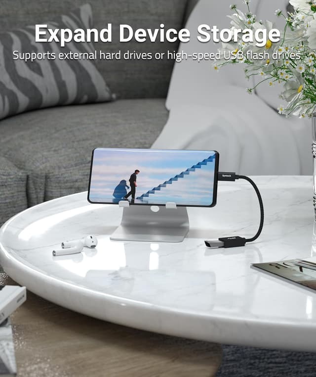 Detalle de Syntech lot de 2 adaptateurs USB-C vers USB 3.0 (10 Gbps) avec OTG, noir