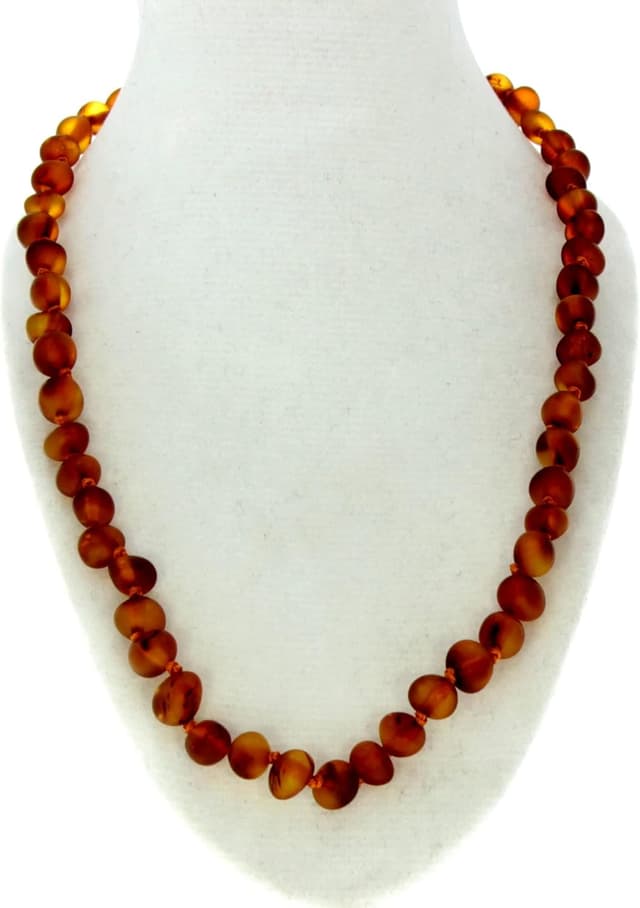 Detalle de Collier de cheville en ambre de la Baltique SilverAmber Jewellery, cognac/cerise/miel/citron/ombré (33 à 70 cm)