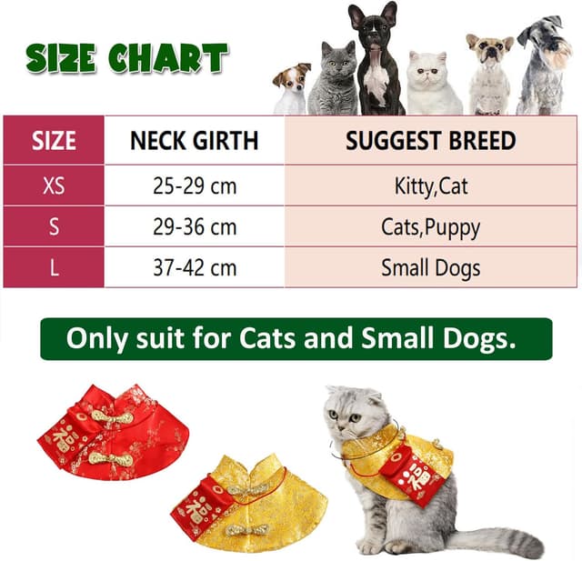 Detalle de BT Bear Dog Chinese New Year Costume (L, Gold) – Chinese Knot Buttons Tang Suit with Neck Strap Scarf