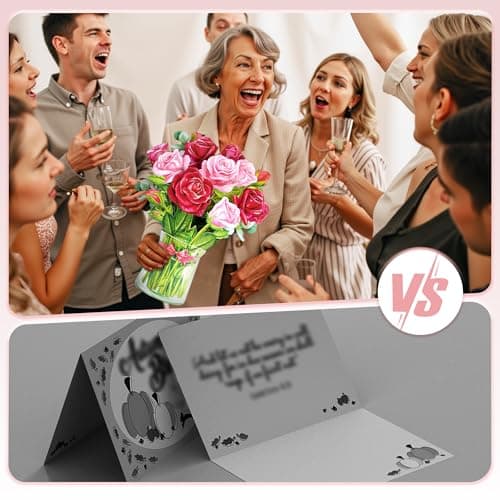 Thumbnail 5 de Airpark Pop Up Flower Card 3D Red Rose Bouquet 💌