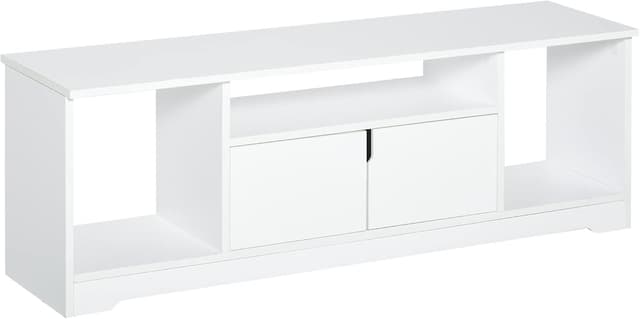 Detalle de HOMCOM Mueble TV 42" Blanco 120x30x41 cm