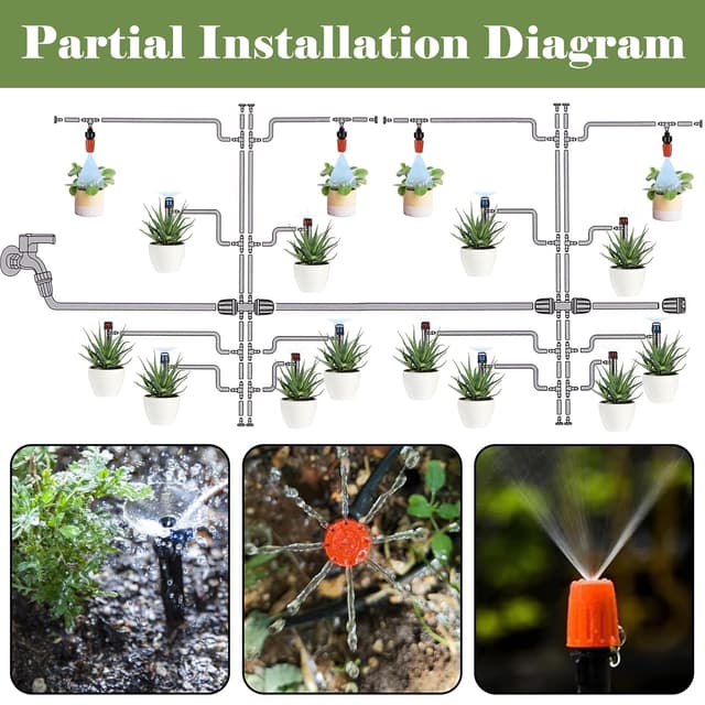 Detalle 1 de Irrigation System Kit 240FT automatic drip