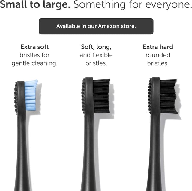 Detalle de Wondersmile Replacement Brushes Sonic Toothbrush Heads (Soft, Ultimate Black) – Pack of 4