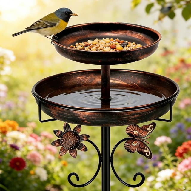 Thumbnail 5 de 45In Vintage Bird Feeder with Bath