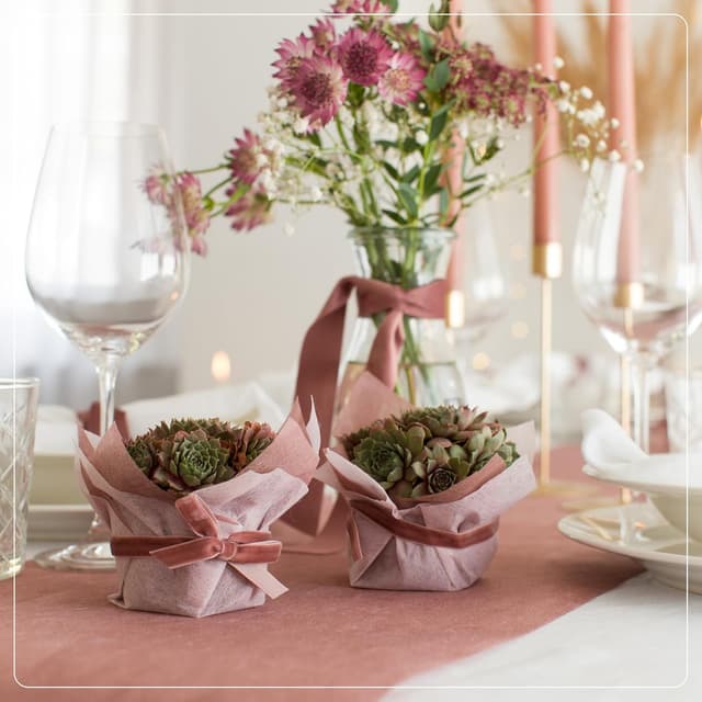 Thumbnail 6 de 100%Mosel Vlies Tischläufer in Altrosa / Dusky Pink (30 cm x 25 m) – dekoratives Tischband für Feste