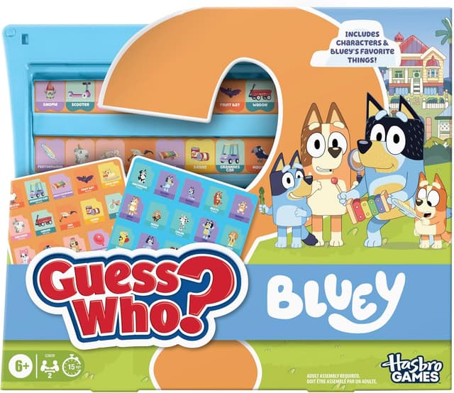 Detalle de Hasbro Gaming Guess Who? Bluey Edition (Bluey Characters & Objects) Board Game for Kids, 2 Players, Travel Friendly, Ages 6+