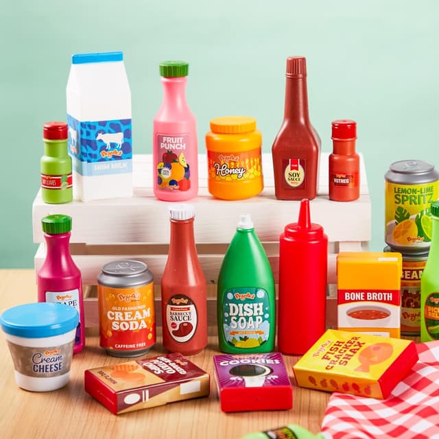 Detalle de JOYIN 30pc Play Food Grocery Cans Set (kitchen accessories) for ages 2–5