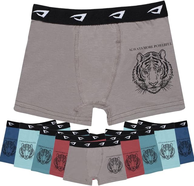 Detalle de SGS Jungen Boxershorts aus Baumwolle (10er Pack) – bequeme Kinderunterwäsche für Alltag & Sport