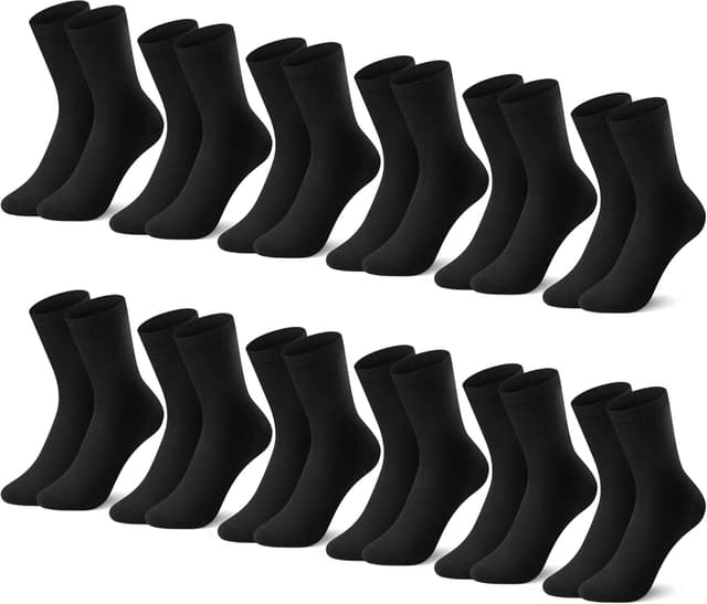 Detalle de L&K-II 10/12 : chaussettes d’hiver enfant en coton (pack de 12 paires) motifs fusée Dino 2816