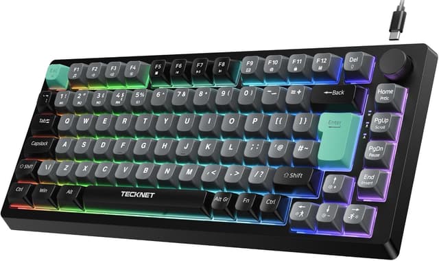 Detalle de TECKNET RGB Gaming Keyboard 83‑key