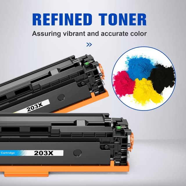Detalle 2 de Q-image lot de 4 cartouches de toner 203X/203A (noir + cyan/jaune/magenta) pour HP Color LaserJet Pro