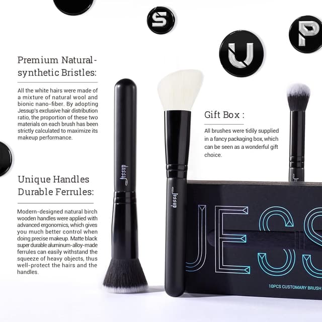Thumbnail 3 de Jessup Brushes 10pcs Juego de brochas profesional 10pcs
