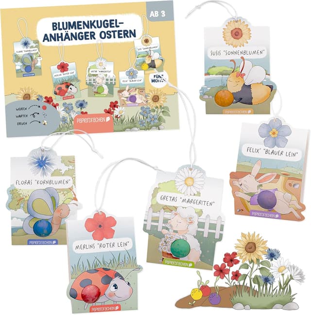 Detalle de Papierdrachen Blumenkugel Anhänger Osternwelt