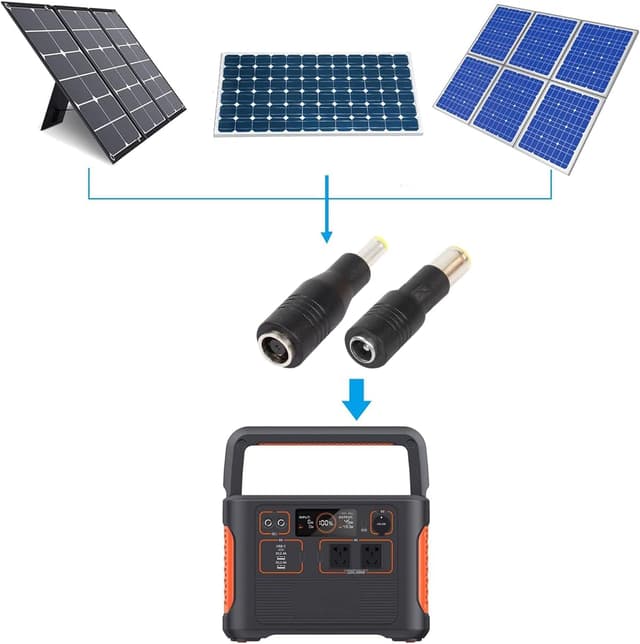 Detalle de Tonton 4er-Set DC-Solarstecker-Adapter: DC 8 mm auf DC 5,5×2,1 mm und zurück (DC7909) für Solargenerator & Powerstation