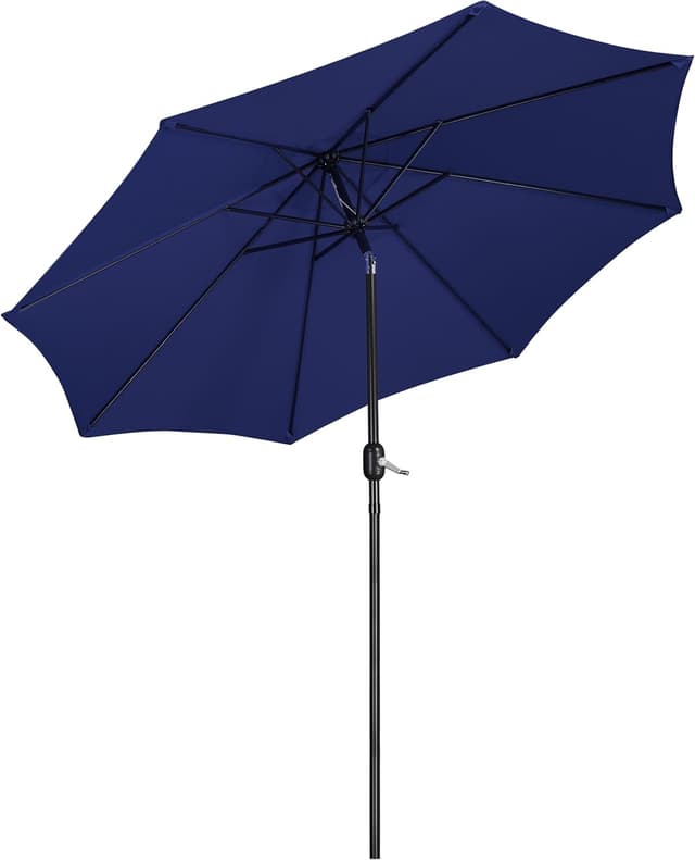 Thumbnail 6 de Yaheetech ombrellone da giardino esterno portatile 300 cm grigio con manovella e 8 stecche reclinabile