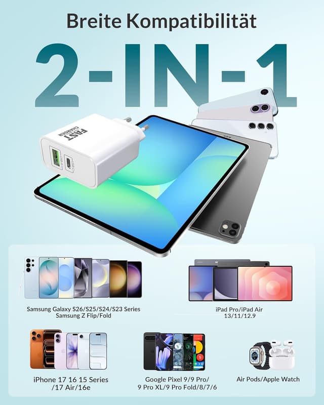 Detalle 2 de 45W 2Port Schnellladegerät USB C