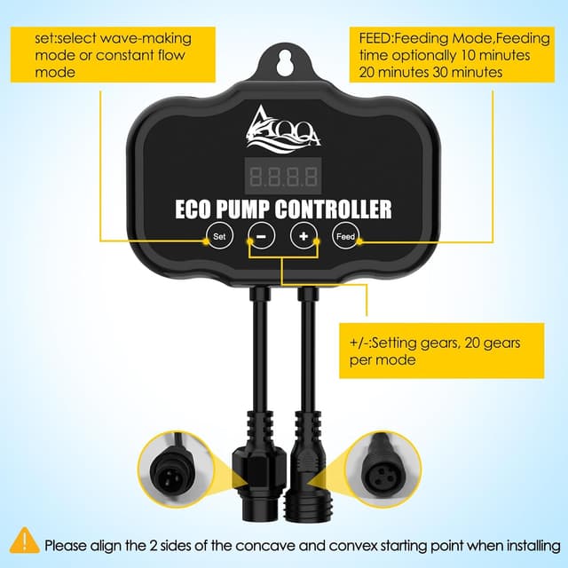 Thumbnail 3 de AQQA Aquarium Wasserpumpe 30W mit 3.000 l/h – einstellbare Tauchpumpe für Zirkulation, Wasserfall & Füttermodus